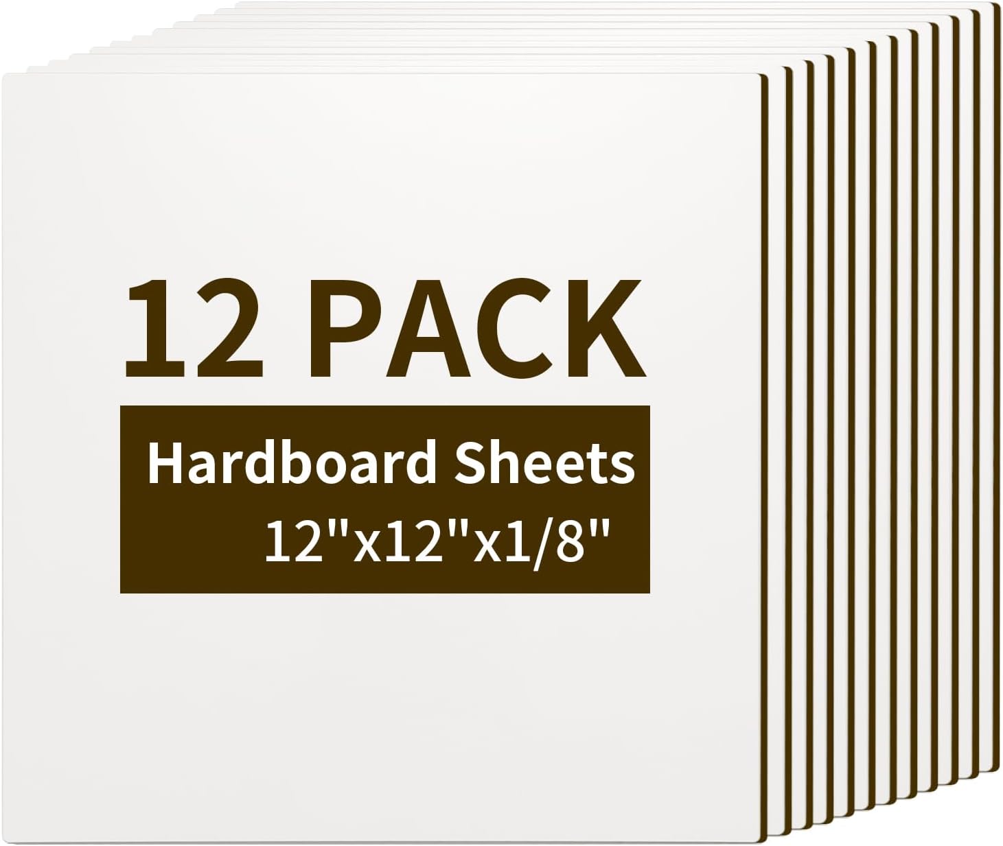 12 Pack Sublimation Hardboard Blanks MDF Wood Sheets Bulk White 12" x 12",1/8" Thick(3 mm) for Custom Coasters Photo Frames,for Xtool Glowforge 40 W Cutting Machine DIY Projects