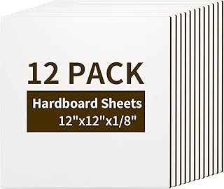 PYD Life 12 Pack Sublimation Hardboard Blanks MDF Wood Sheets Bulk White 12" x 12",1/8" Thick(3 mm) for Custom Coasters Photo Frames,for Xtool Glowforge 40 W Cutting Machine DIY Projects