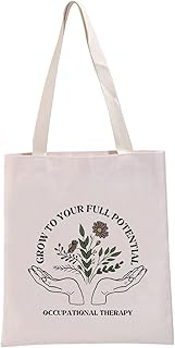G2TUP Occupational Therapist Thank You Gift OT Canvas Tote Bag Grow To Your Full Potential Shopping Handbag Occupational Therapy Graduation Gift (Grow To Your Full Potential Handbag)