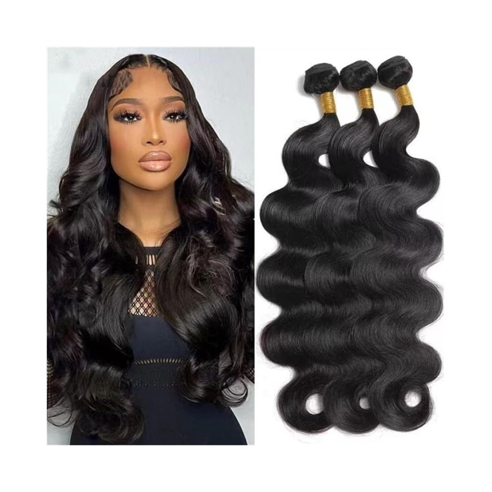 Wykwintne 1/3/4 szt. Wiązki z ludzkimi włosami 10-40 "Natural Black Peruvian Remy Hair Quick Weaving (30 32 34)