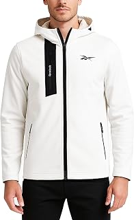 Reebok Mens Jacket - Water Resistant Zip Up Sherpa Fleece Lined Softshell Mens Lightweight Jacket - Winter Jackets for Men