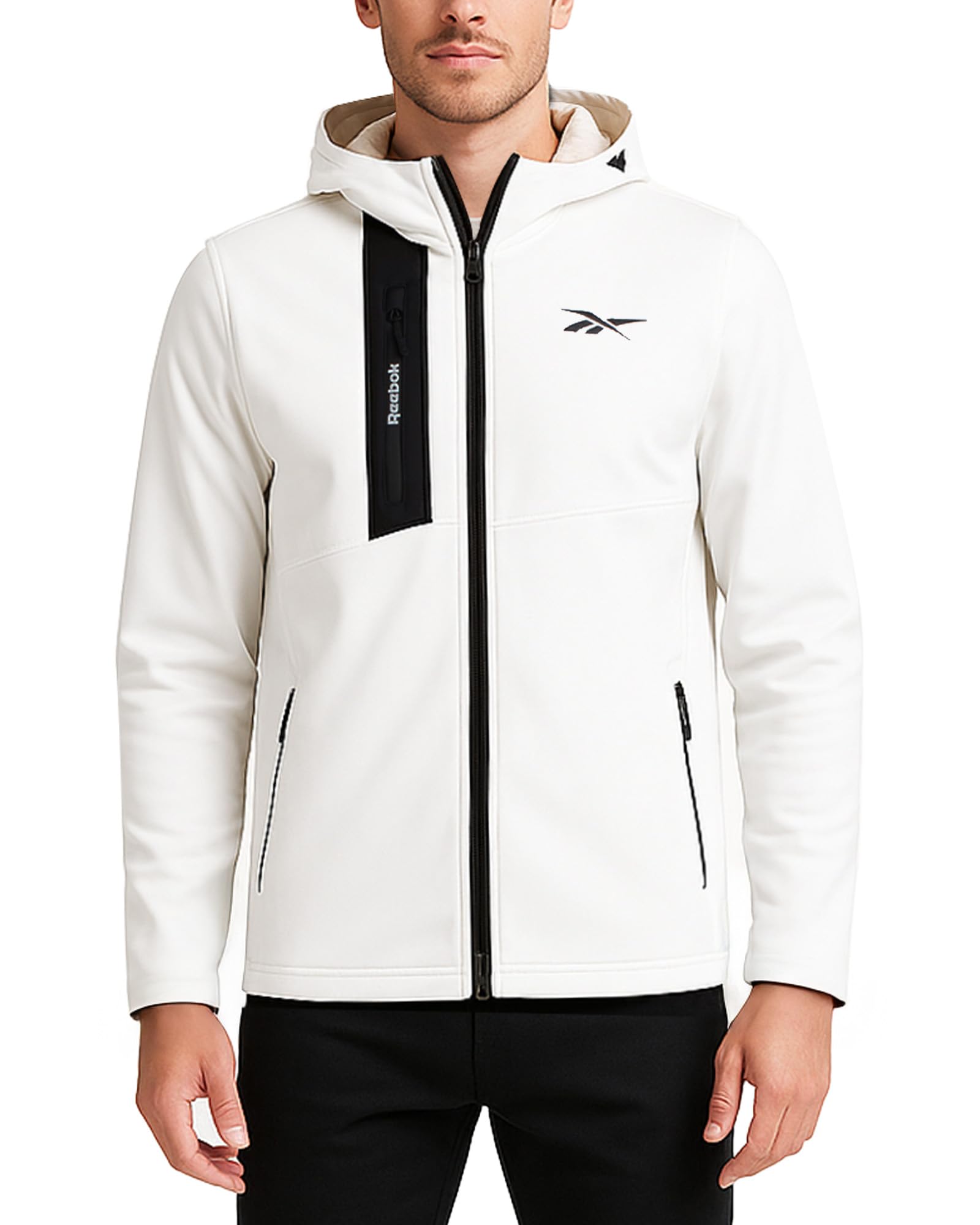 Reebok Mens Jacket - Water Resistant Zip Up Sherpa Fleece Lined Softshell Mens Lightweight Jacket - Winter Jackets for Men