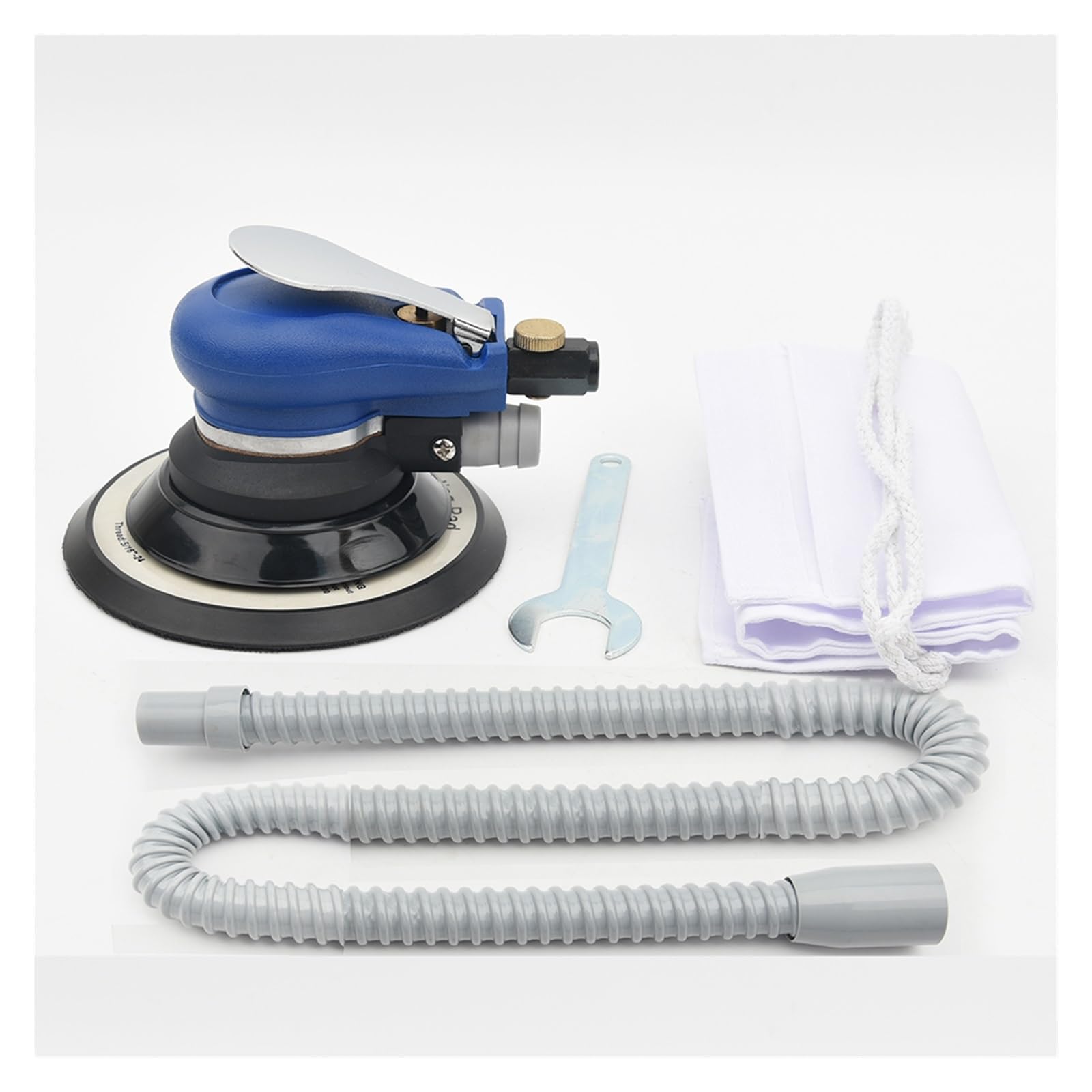 Lijadora neumática de 6 pulgadas con aspiradora, pulidora neumática de 150 mm, máquina lijadora de 6 ", órbita de 4,8 mm Alta eficiencia para madera, compuestos y metal.