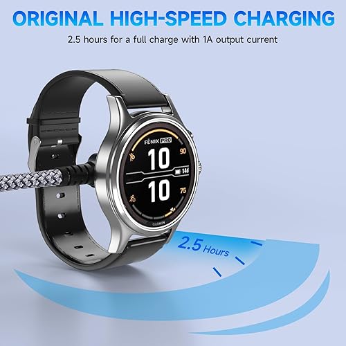 Miniatura 8 de Garmin - Cable cargador para reloj en ángulo recto 2 unidades, 4 pies compatible con Garmin Fenix 7 7S 7X 6 6S 6S 6X 5 5S 5X Plus Pro, Forerunner