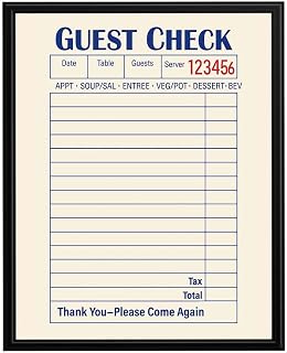 InkFlow Blank Guest Check Poster - Simple, Elegant Design for Customizable Wall Art, Perfect for Restaurants, Cafes, or Unique Home Décor and Personalized Statements - 8x10 Unframed Wall Art