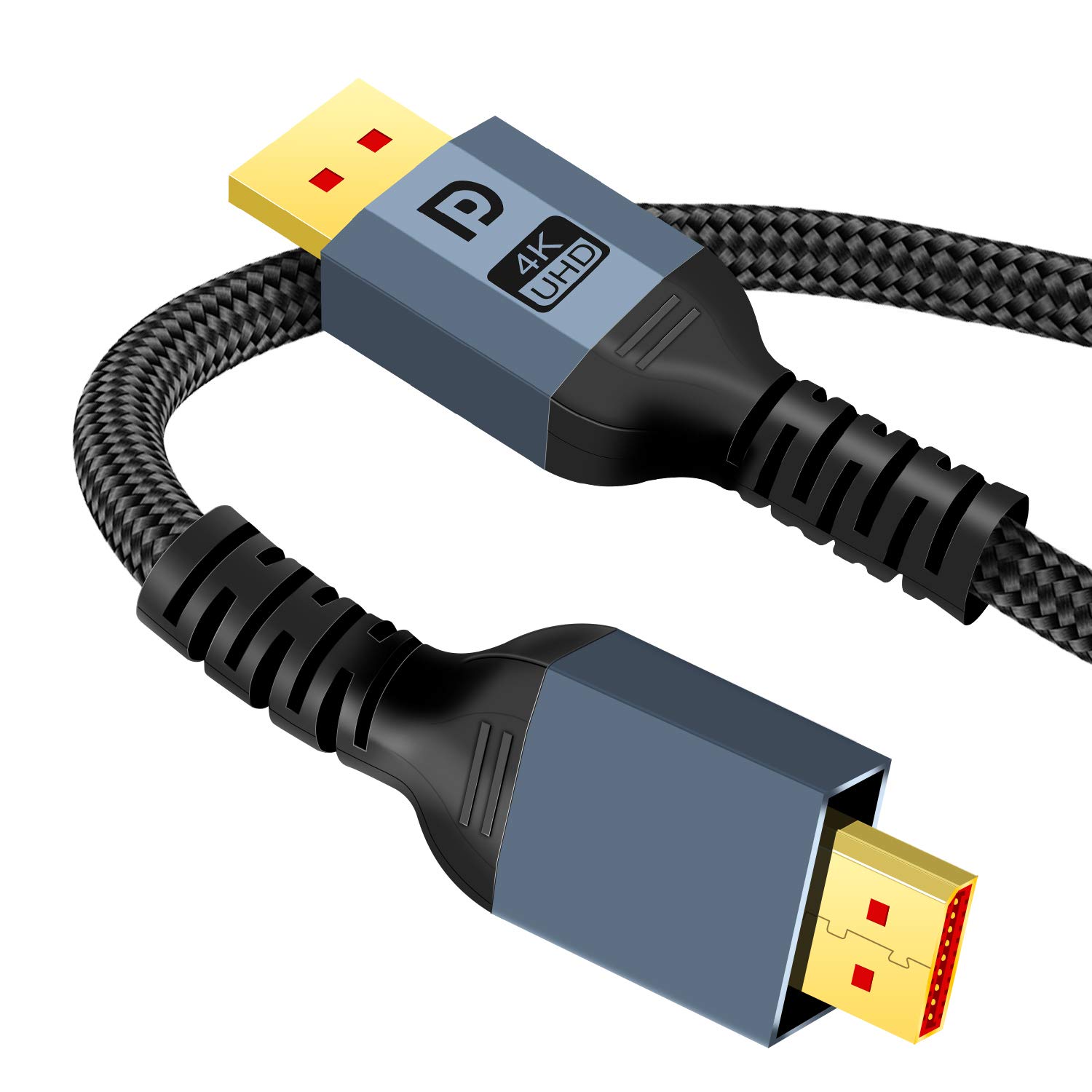 4K DisplayPort Cable,KableRika DP Cable Braided 6.6Ft (4K@60Hz, 2K@165Hz) Display Port cable Gold-Plated Braided Ultra High Speed DisplayPort to DisplayPort Cord for Laptop PC TV etc-Gaming Monitor DP