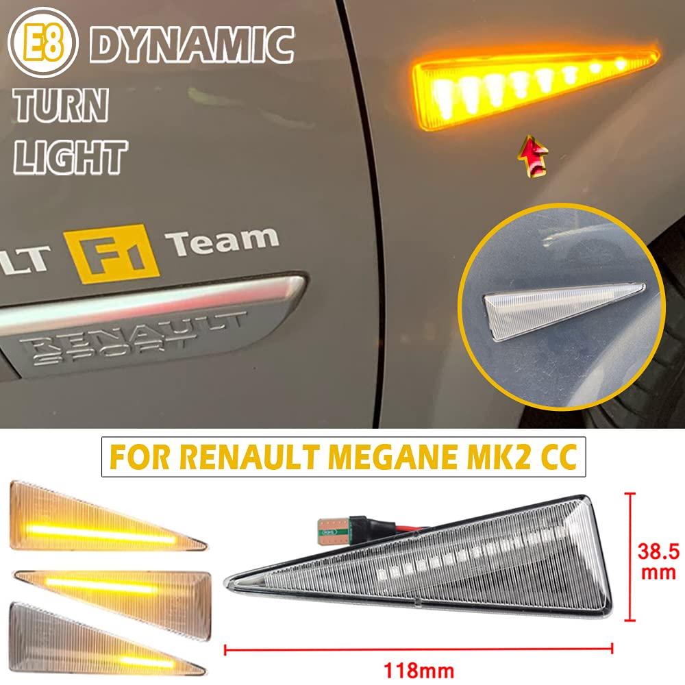 2 X Indicatori Di Direzione LED Dinamici Per Renault (Avantime, Espace, Megane, Scenic, Vel Satis) – Colore Ambra - 2