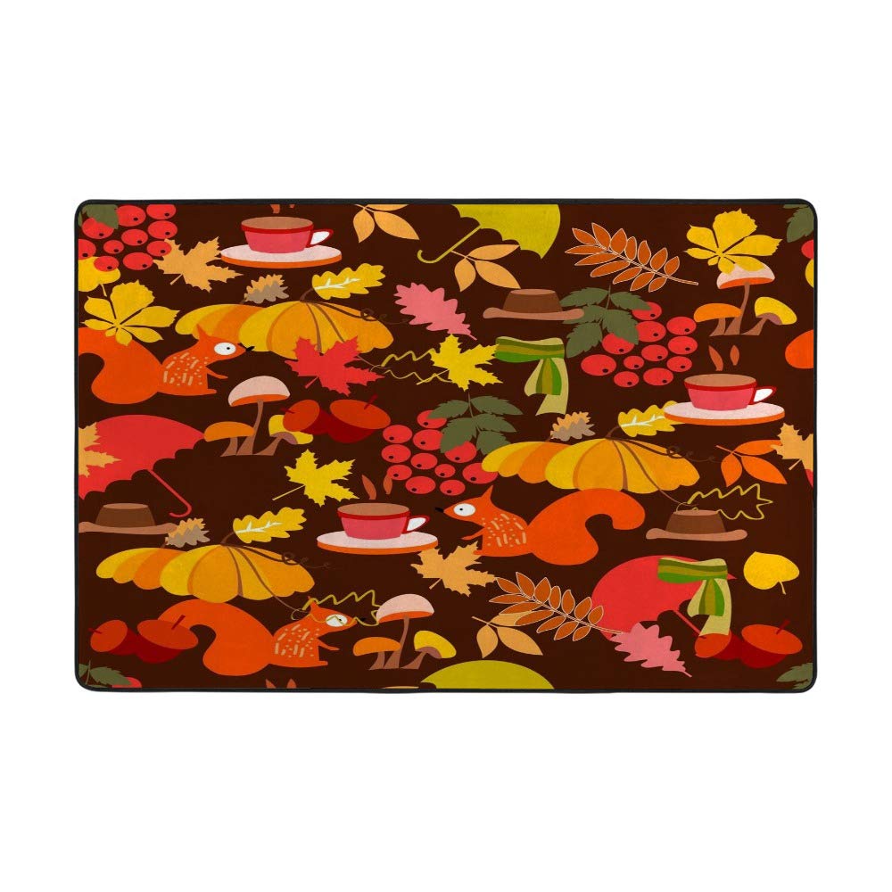 Tapis de maison en tissu polyester motif d'automne moderne 80X58Inch