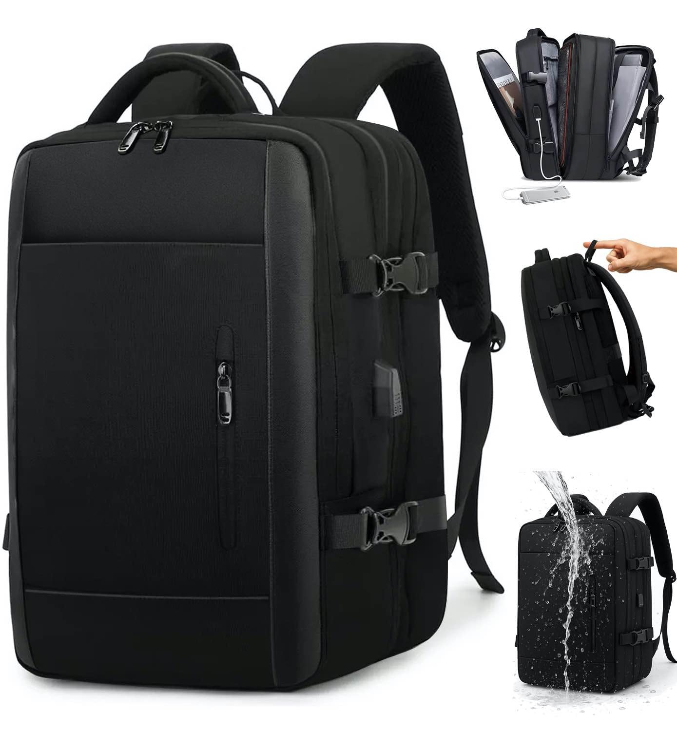  リュック 40L 黒 Amazon.co.jp: [1nevan] ビジネスリュック 40L 大容量｜超軽量・拡張