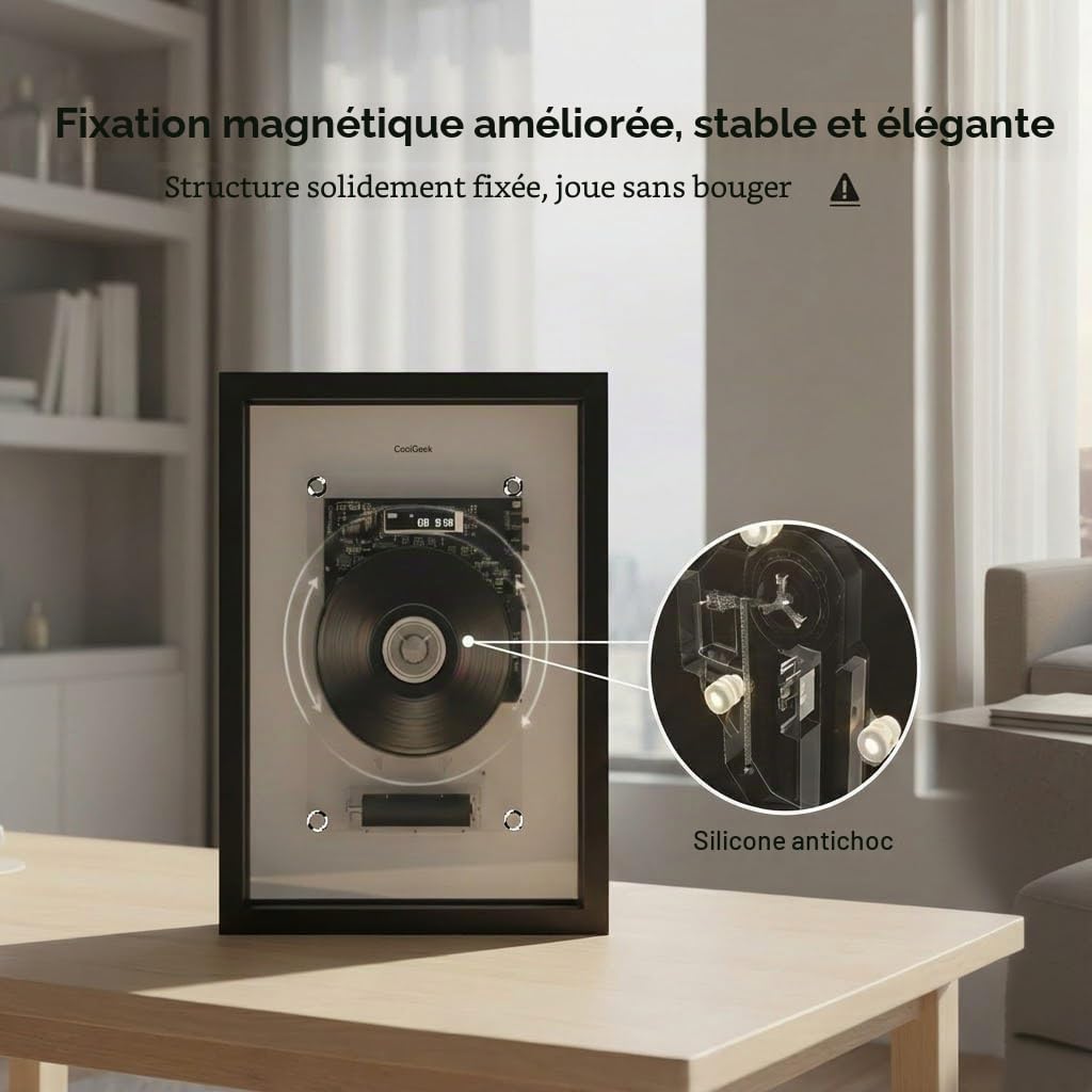 Lecteur CD vertical portable M1, montage mural ou de bureau, design industriel transparent, transmetteur audio Bluetooth Hi-Fi, batterie rechargeable de 8 heures, haut-parleurs externes