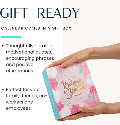 Miniatura 5 de It's Time to Believe in Yourself - Calendario inspirador de pie, caballete de escritorio perpetuo motivacional sin fecha, regalo para mujeres,