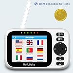 HelloBaby Moniteur de bébé No WiFi,Moniteurs vidéo pour bébés avec caméra et audio,3.2'' IPS Écran, moniteur d'appareil photo pour bébé à distance,Plug&Play,Nuit Vision,1000ft Portée,2-Way Parle, ECO Mode,température