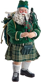 Kurt Adler 10.5-Inch Fabriché Musical Irish Bagpiper Santa