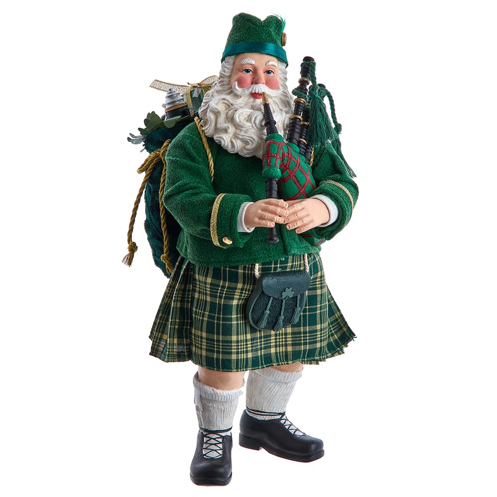 Kurt Adler 10.5-Inch Fabriché Santa With Oversized Candy Cane