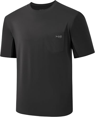 BASSDASH Men’s UPF 50+ Performance Short Sleeve Pocket T-shirt UV Sun Protection Fishing Hiking Kayaking Sports Shirts