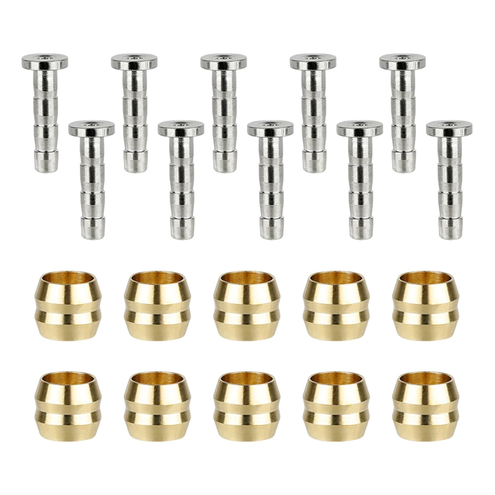 QIHAWN 10 Set Bicycle Brake Olive & Barb Insert Kit, High-Precision Leak-Proof Hydraulic Disc Brake Brass Insert for Shimano BH59 BH90, Compatible with Shimano & SRAM Bike Brake Systems