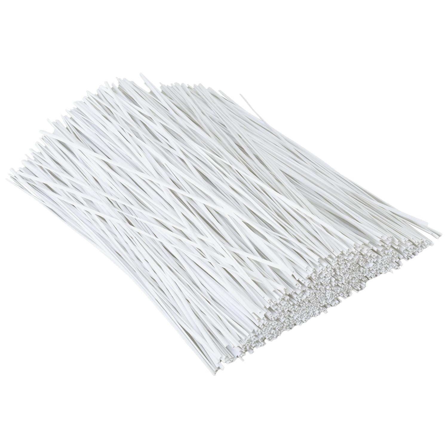 HHTHH 1000 pcs 8 inch White Cable Twist Ties Plastic Twist Ties with Rugged Metal Innercores Reusable Fastening Cable Cord Wire Ties