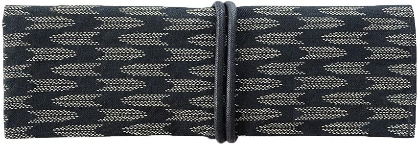 サキ(Saki) P-661BK Roll Pen Case, Japanese Pattern, Black