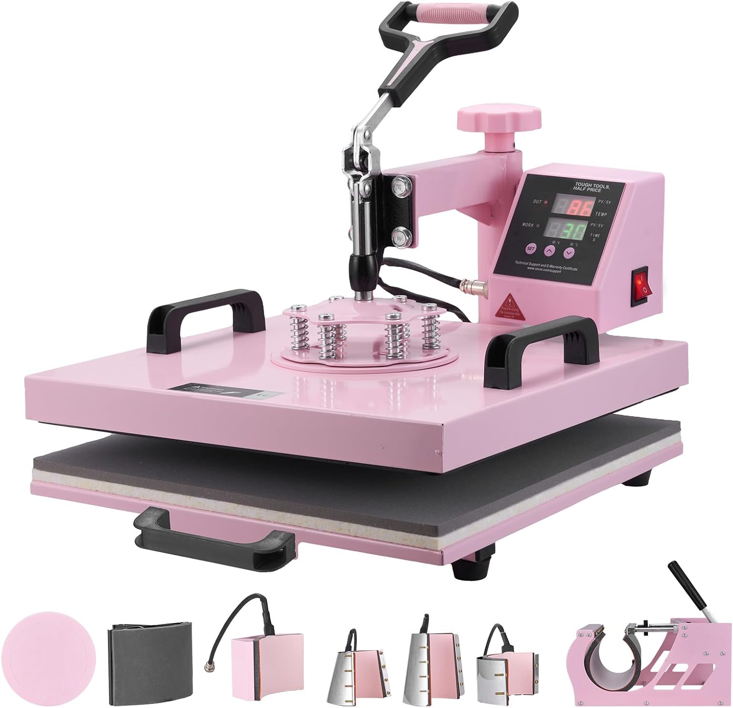 Prensa Térmica Happybuy 15x15 8 en 1 con Prensa para Tazas de 30oz