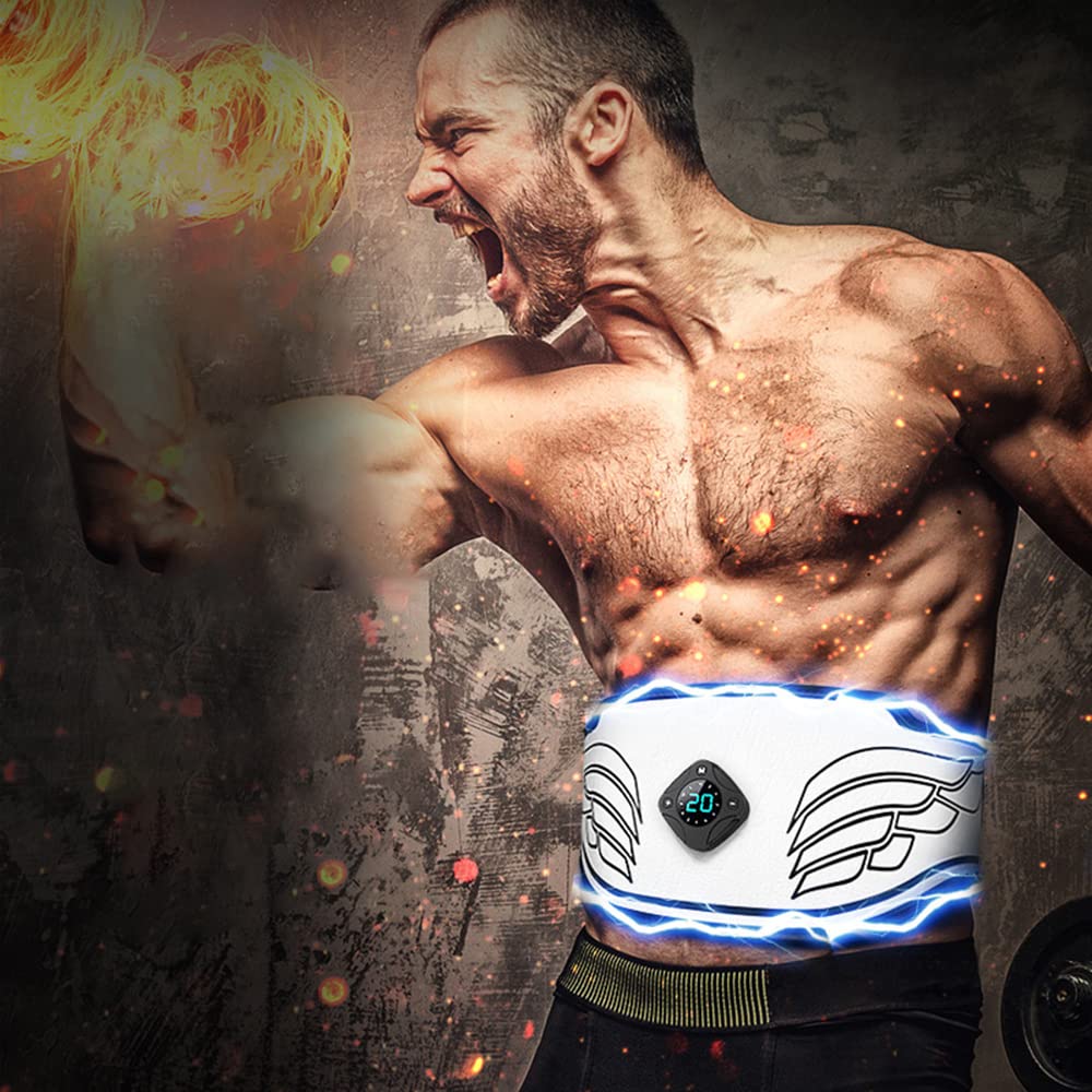 XININ Estimulador Muscular Eléctrico De 12 Modos Cinturón De Vibración Abs Entrenador De Músculos Abdominales EMS Equipo De Entrenamiento Físico Cinturón De Gimnasio En Casa