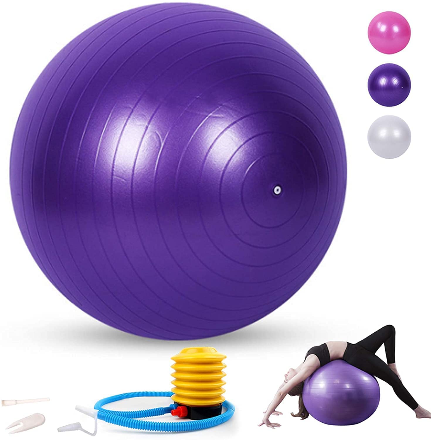 AKUGA Gym Ball Exercise Ball with Inflatable Straw Home Gym Yoga Fitness Physiotherapy Physio Massage Balls Birth Pregnancy Pilates (65 Cm) (B0B843BTM5) Amazon Price History, Amazon Price Tracker