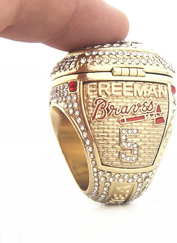 Miniatura 4 de ATL 2021 Braves 5 FREEMAN Serie de regalos de Navidad Cubs World Replica Champions Juego de anillos Atlanta Championship Anillos con caja de madera