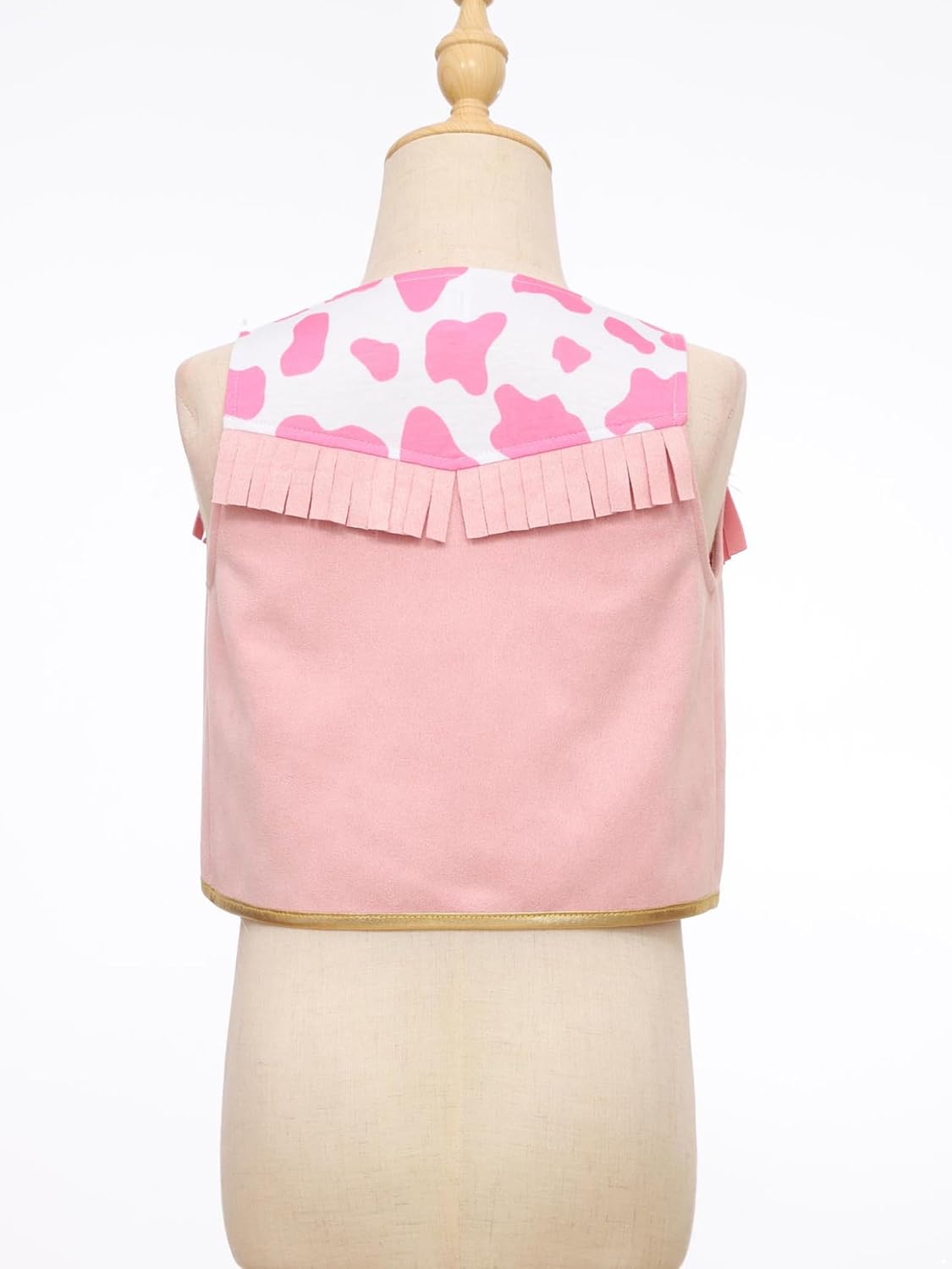 Toddler Cowgirl Western Vest Sleeveless Printed Fringe Waistcoat Top for Rodeo Party