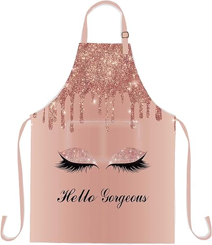 Miniatura 6 de SSCSTS Hello Gorgeous Unicorn - Delantal con pestañas de unicornio, tamaño ajustable, para hombres, mujeres, cocina, hornear, jardinería