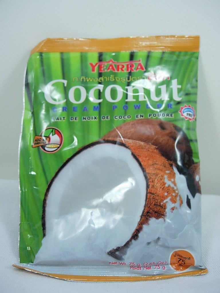 Thai Coconut Cream Powder for Cooking Food Curries, Ice Cream, Cookie Cake, Satay, Jelly, Kari 75g