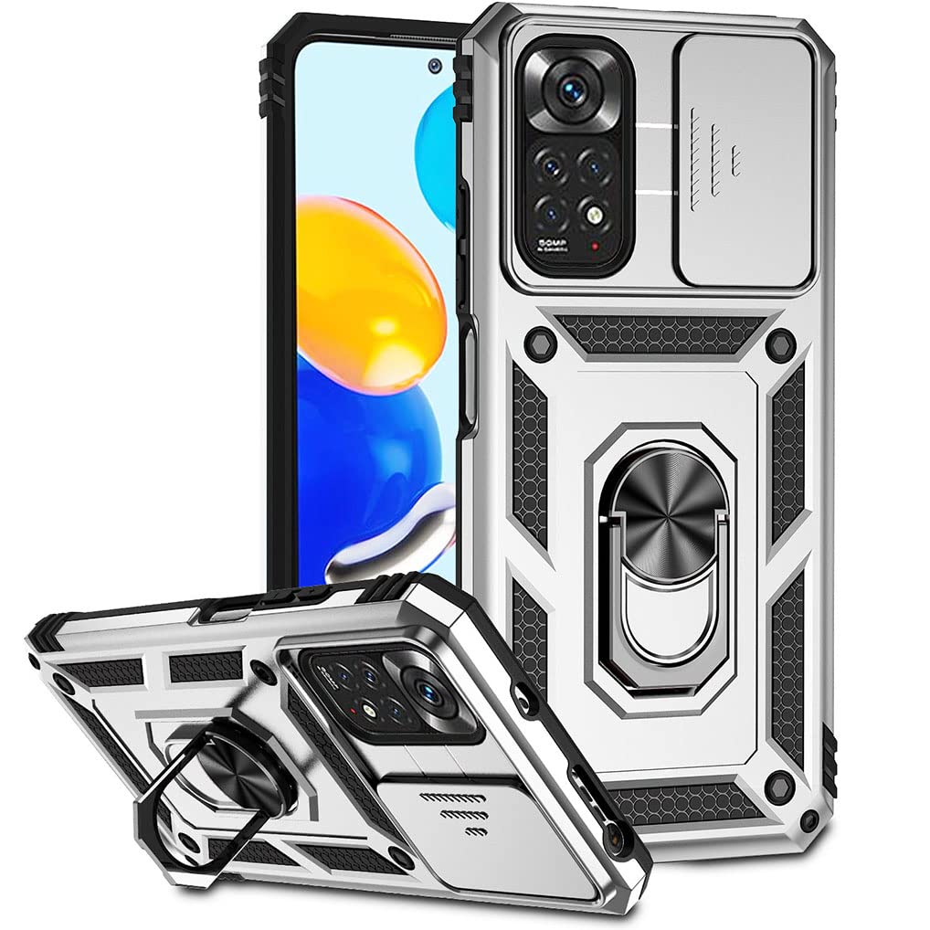 Cover in Silicone per Xiaomi Redmi Note 11 / Redmi Note 11S (6,43), 5X Custodia Morbida in TPU Silicone Opaco Sottile con Protezione della Fotocamera (Nero + Verde Scuro + Verde