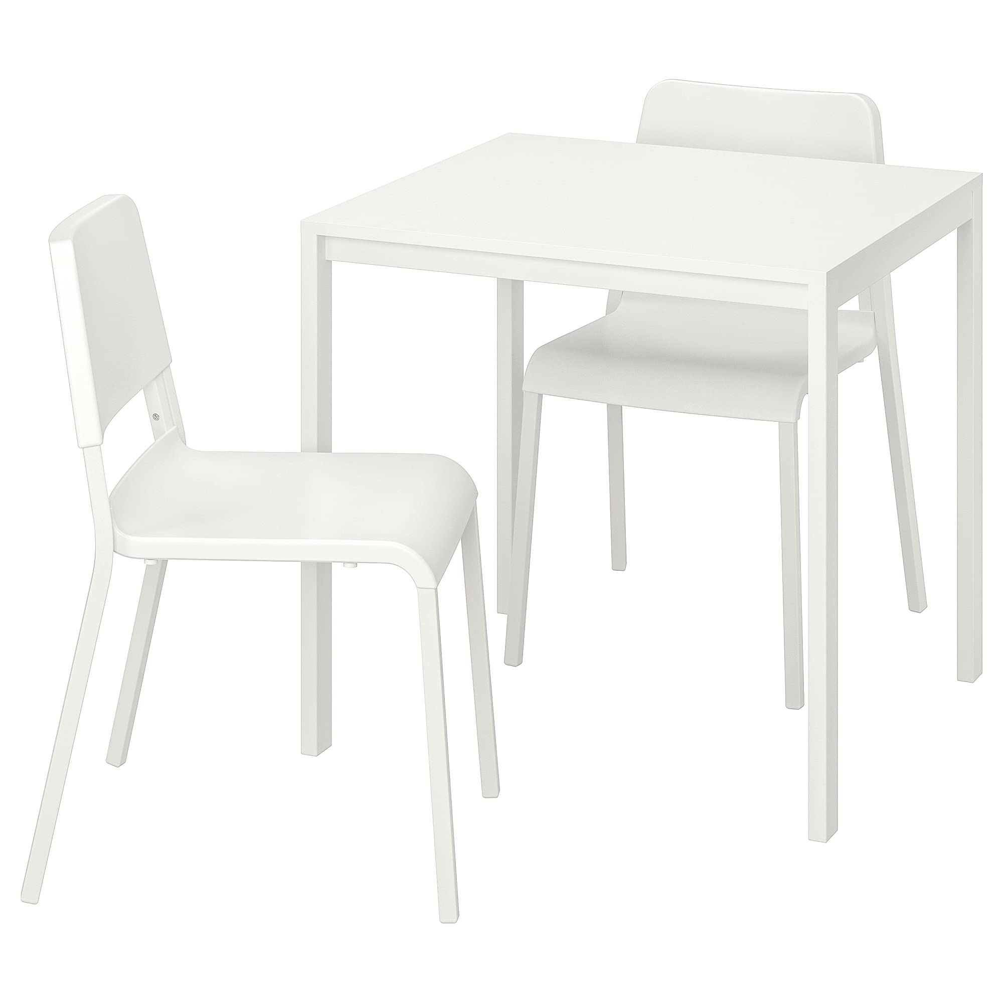 IKEA MELLTORP/TEODORES Table and 2 Chairs, 75x75 cm, White/White