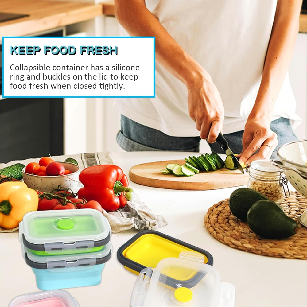 Contenedor plegable de silicona para almacenamiento de alimentos, 12 onzas
