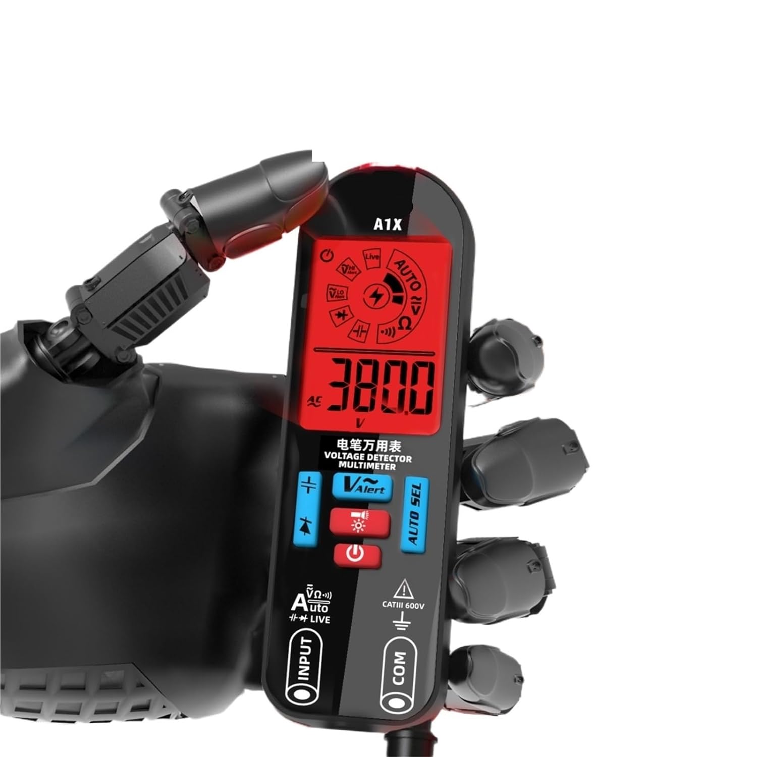 1 Digital Multimeter Electric Test Pen NCV Tester Live Wire Recognition Meter Voltage Resistance Diode with Flashlight(A1X with Bag)