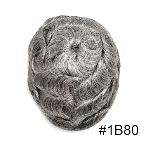 Miniatura 2 de Tupé de EE. UU. para hombres, sistema completo de cabello humano real, sistema de reemplazo de cabello humano para hombres, piel fina transparente,