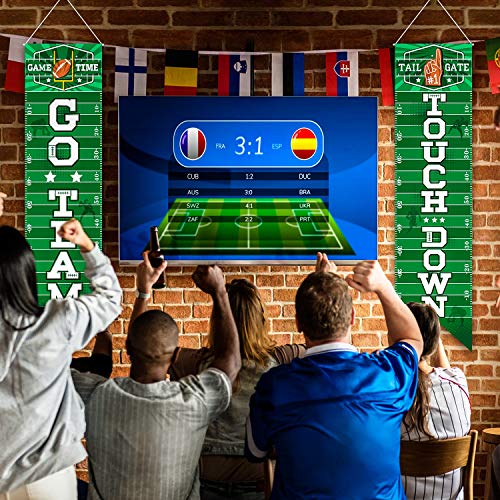 Football Decorations Football Sign Wall Pennant Banner Football Porch Sign Welcome Banner For Sport Theme Party Football Parade Decoration Game Time Festival Banner Party Accessory (Green, 47.2 X 11.8 #TOP1