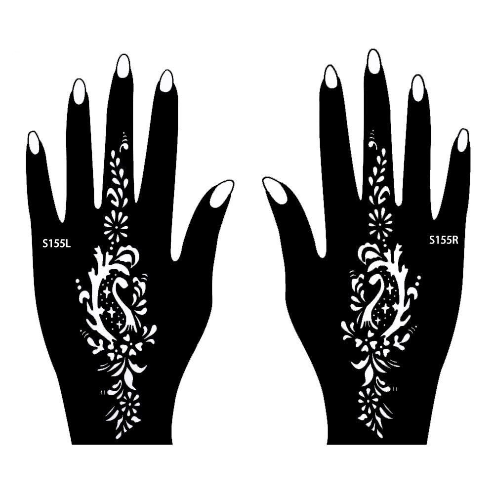 Akcja! Henna szablony do tatuażu 8 sztuk zestaw do jednorazowego użytku do rąk, również do tatuaży brokatowych i tatuaży Air Brush Set Jaiya
