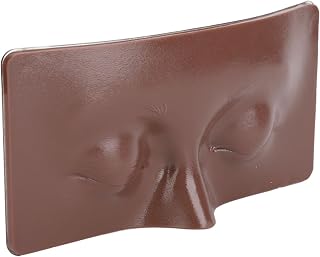 Kit de Maquiagem para Prática de Rosto, Paleta de Sombra, Simulação Multifuncional, Placa de Maquiagem Reutilizável Com Bolsa de Maquiagem para Artista (Olhos Fechados Pele Escura)