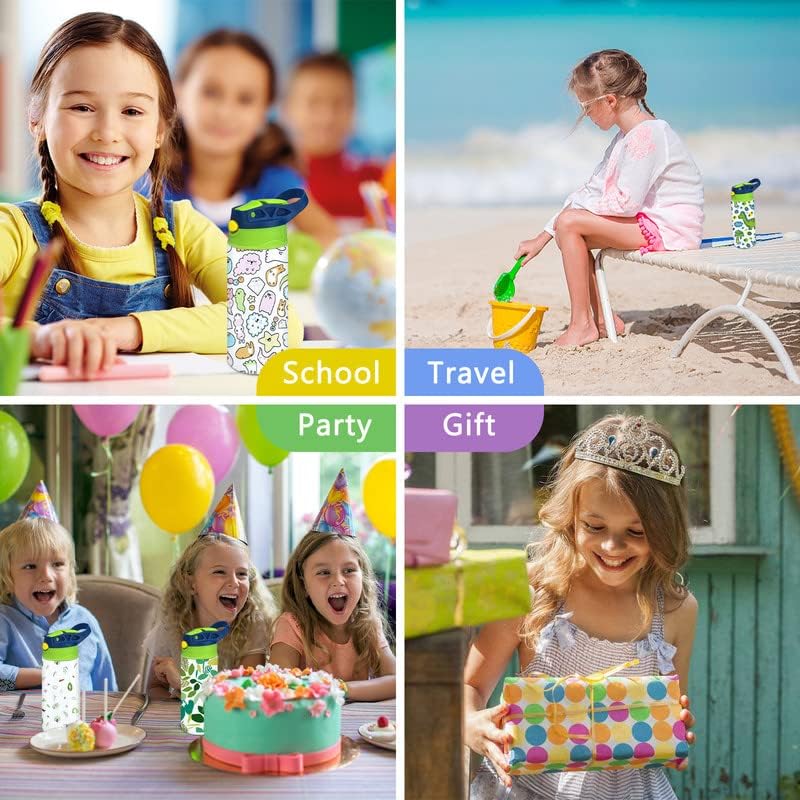 Kids Sublimation Tumbler,12oz Sublimation Water Bottle Blanks,Straight Stainless Steel Todder Sippy Cup,2PACK Double Wall Insulated Sippy Tumbler with Handle,Shrink Film,Leak Proof(Blue) - Image 5