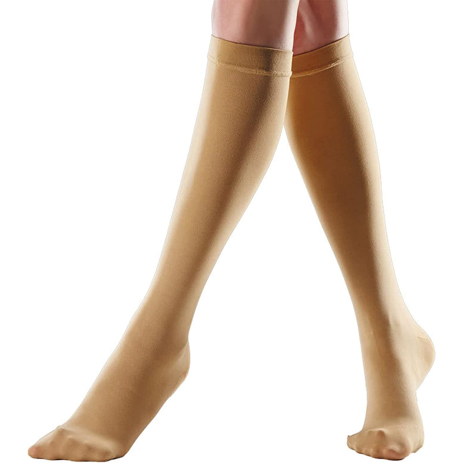 SXHMSAL Compression Stockings Class 2 for Women And Men, 23-32 Mmhg Knee High Graduated Varicose Veins Socks Hosiery for Edema, Swollen, Pregnancy, Rehabilitation Aids for Patients,Flesh,M