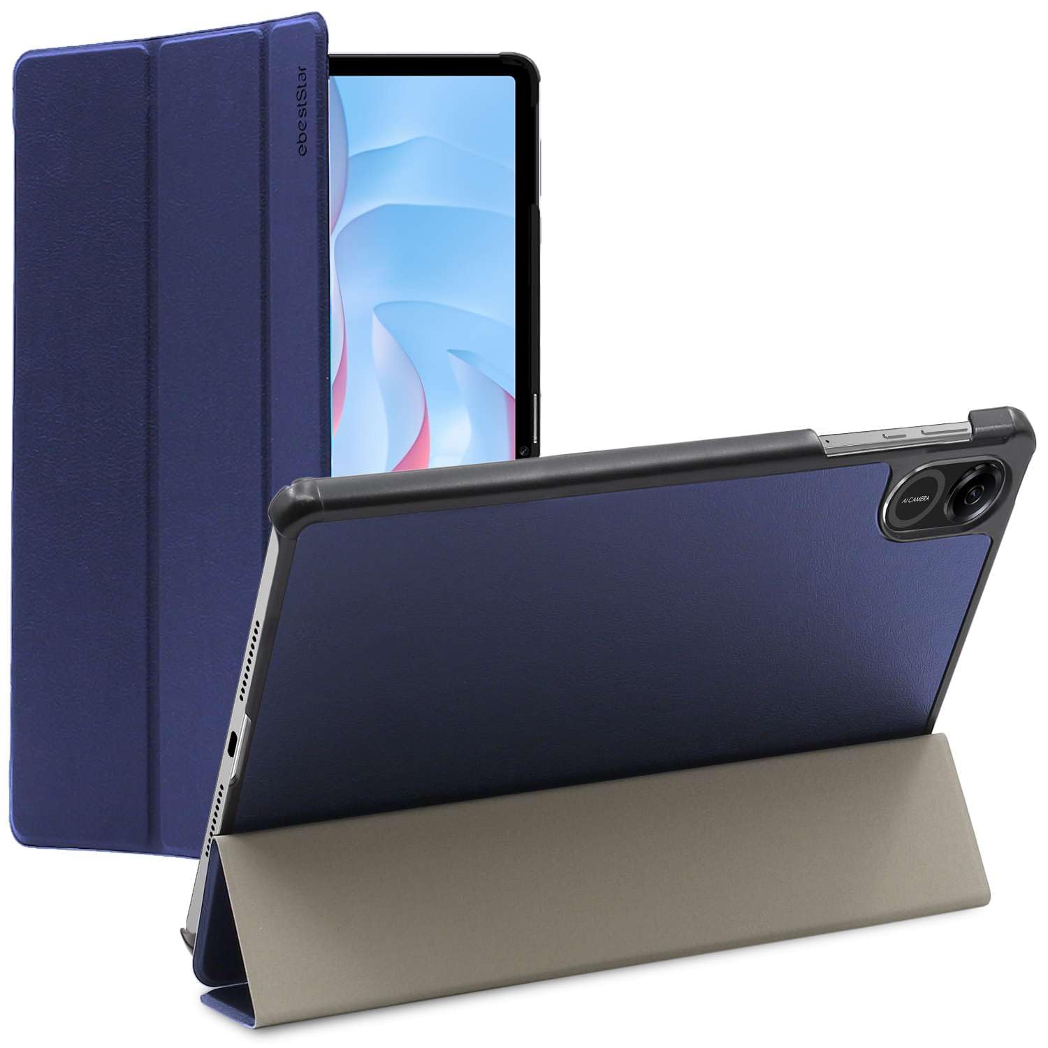 Cover Sottile In Silicone Per Xiaomi Redmi Pad SE | Custodia Magnetica Con Supporto Multifunzione | Blu Scuro - 5