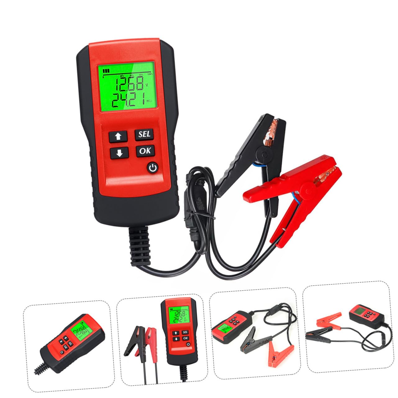 Mikinona Tester per Batteria Auto Digitale 12v Dispositivo di Protezione e Test Continuo Strumento Compatto per Analisi Batteria e Controllo Tensione