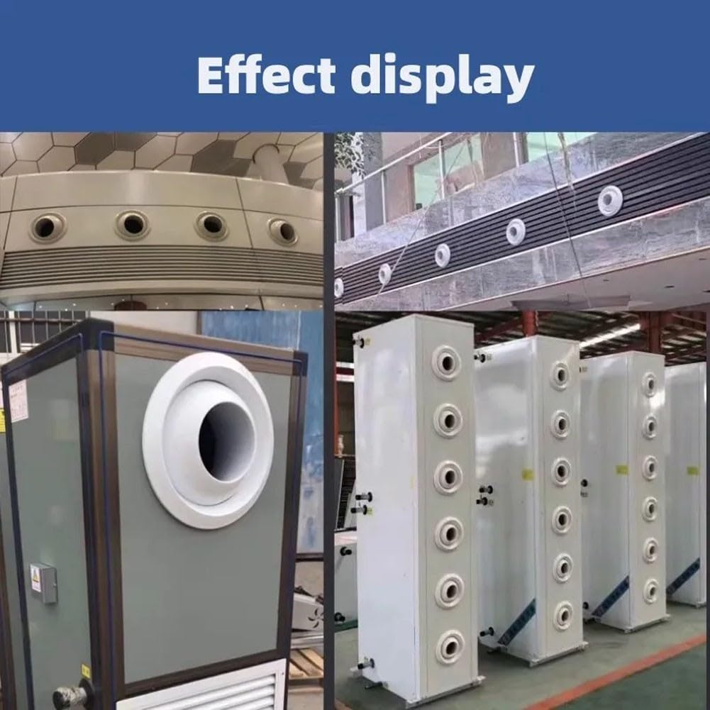 FACAIIO Jet - Griglia di ventilazione sferica per aria condizionata centralizzata, volume d'aria regolabile da 300 mm, copertura per griglia di ventilazione in ABS, girevole a 360°, uscita di scarico