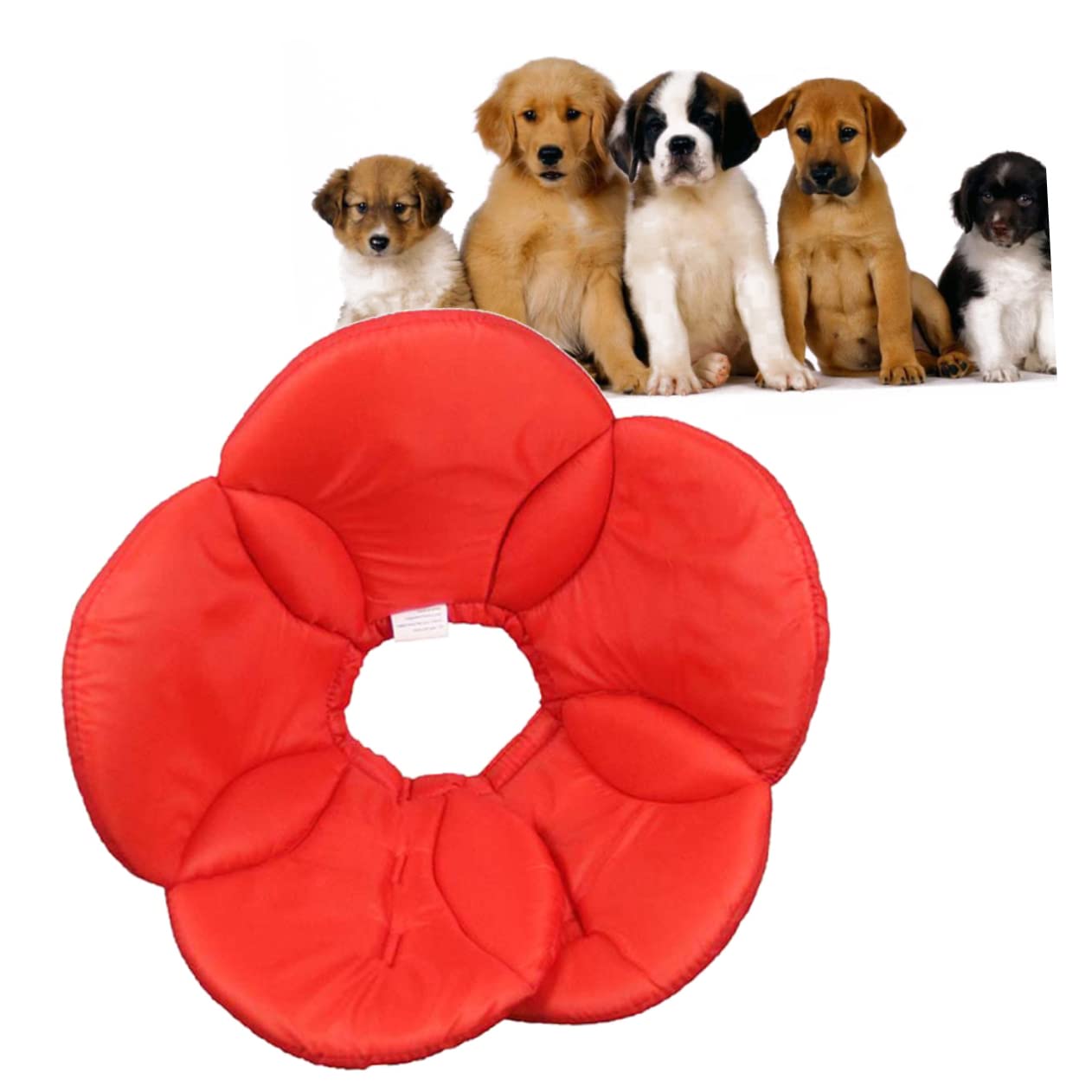 YARNOW 3 Fundas Protectoras para Collar De Perro Elegantes De Esponja con Diseño Floral De Poliéster Color Rojo Ajuste Cómodo para Tu Mascota.