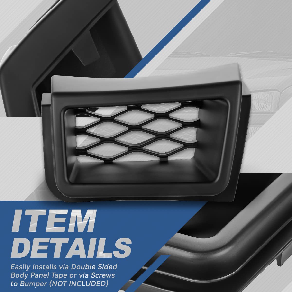 Auto Dynasty SS Style Front Lower Bumper Air Duct Vent Cover Compatible with Chevy Silverado 1500 Classic 03-07, Left and Right Side, Black