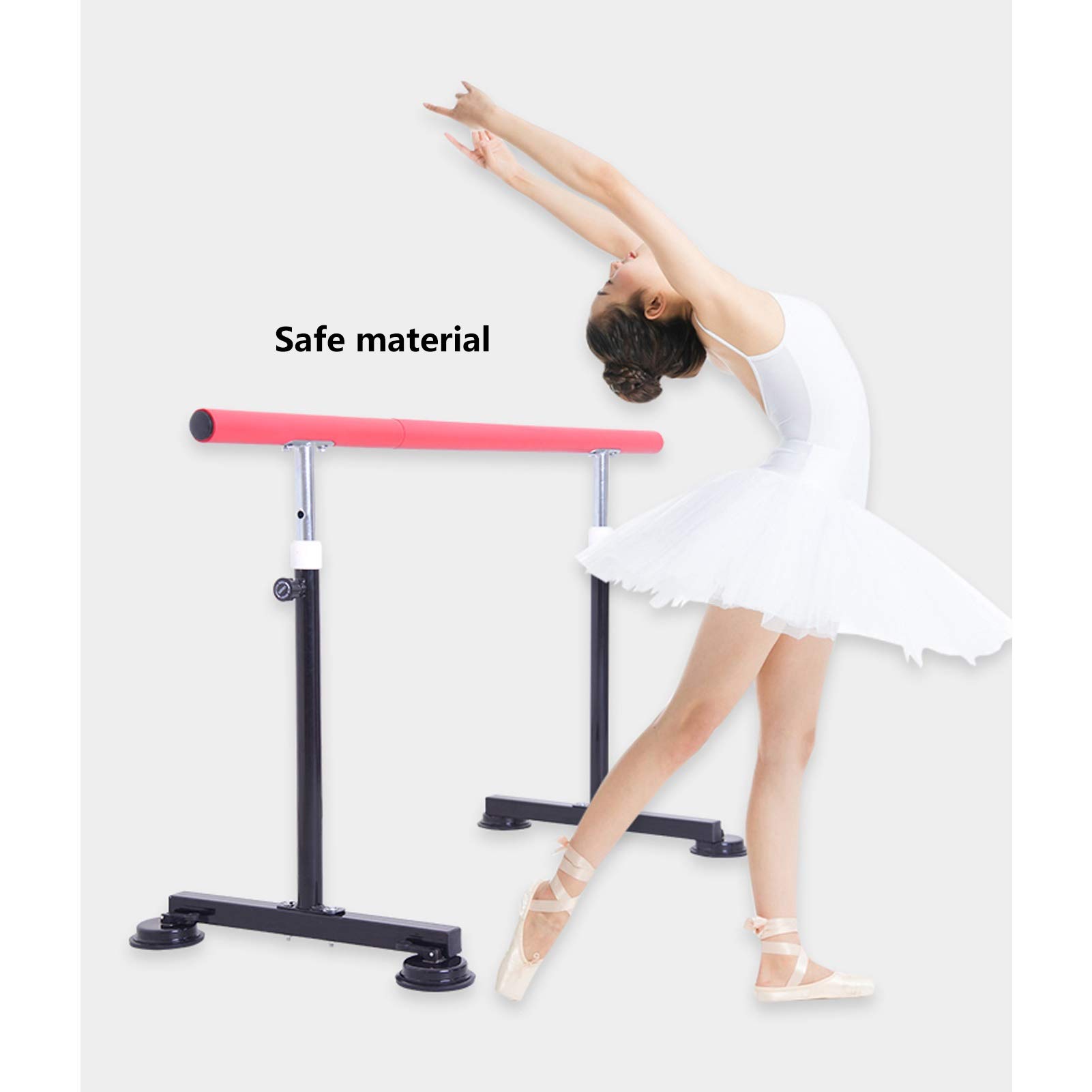 Sbarra da Balletto Portatile Regolabile in Altezza Antiscivolo Sbarra da Balletto autoportante in Legno Danza Stretching Balletto per Uso Domestico ()