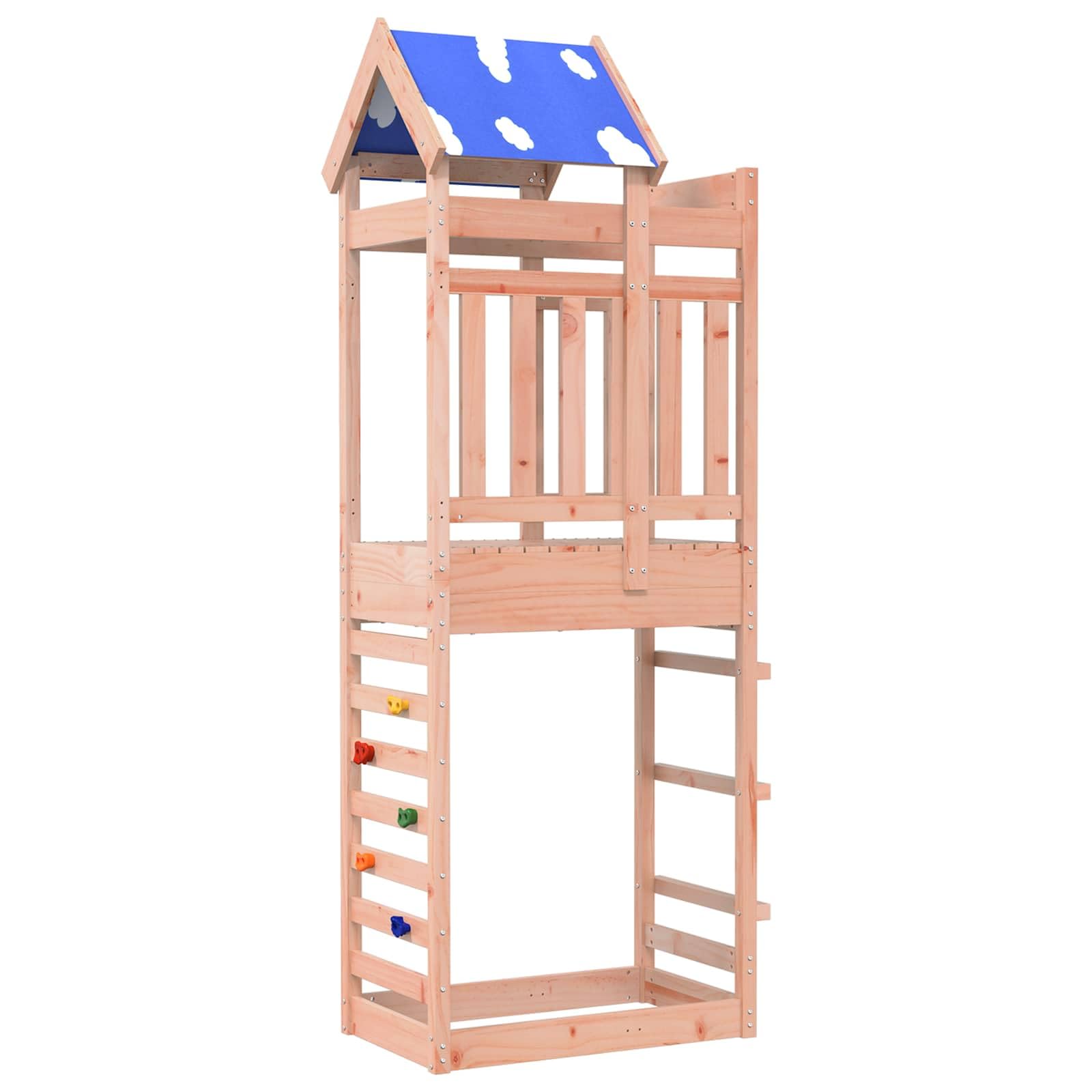 Spielturm für Garten aus massivem Douglasienholz 85 x 52,5 x 239 cm, Kletterturm mit Zubehörset für Kinder, Spielplatz für Außenbereich
