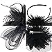 Valdler Women's Fascinators Flower Shaped Mesh and Feather Hair Band Hair Accesorry Black