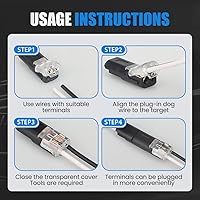 Vista 2 de Conector enchufable de doble cable, conectores de tira de luz LED, 2 pines, nuevo conector de cable de bajo voltaje con hebilla de bloqueo