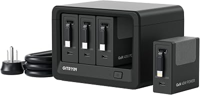Gitryin 12-in-1 Desktop Charging Station with 3 Retractable Type-C Chargers and 1 Lightning Charger, 40W USB-C Power Strip with Flat Plug, Extension Cord with 1020J Surge Protection for Home Office