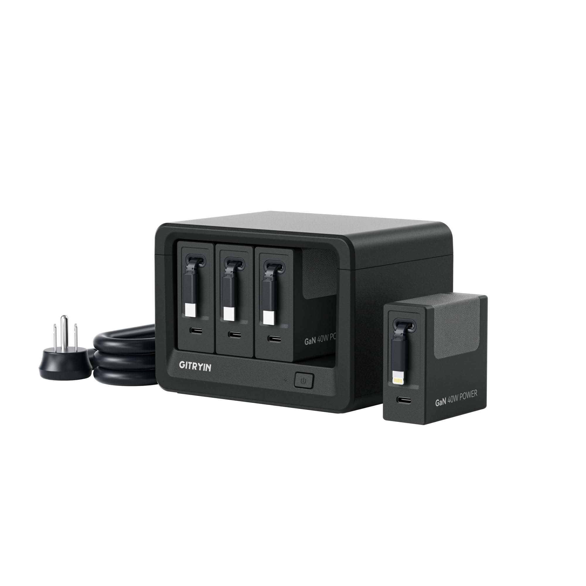 12-in-1 desktop charging station with type-c and lightning chargers